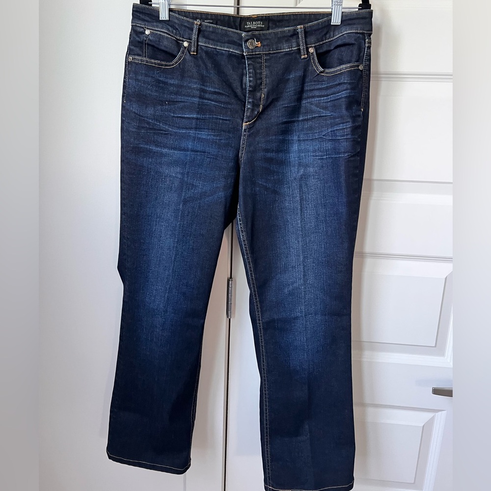 Talbots Flawless Five-Pocket Bootcut Jeans (Dark Wash, Size 16P)